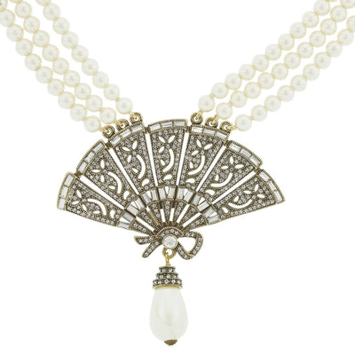 HEIDI DAUS®"Chinoiserie Fan" Beaded Crystal Fan Necklace