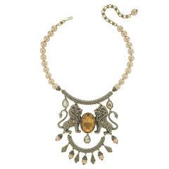 HEIDI DAUS®"Queen Of The Jungle" Beaded Crystal Lion Necklace HEIDI DAUS®