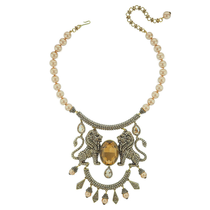 HEIDI DAUS®"Queen Of The Jungle" Beaded Crystal Lion Necklace HEIDI DAUS®