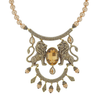 HEIDI DAUS®"Queen Of The Jungle" Beaded Crystal Lion Necklace HEIDI DAUS®