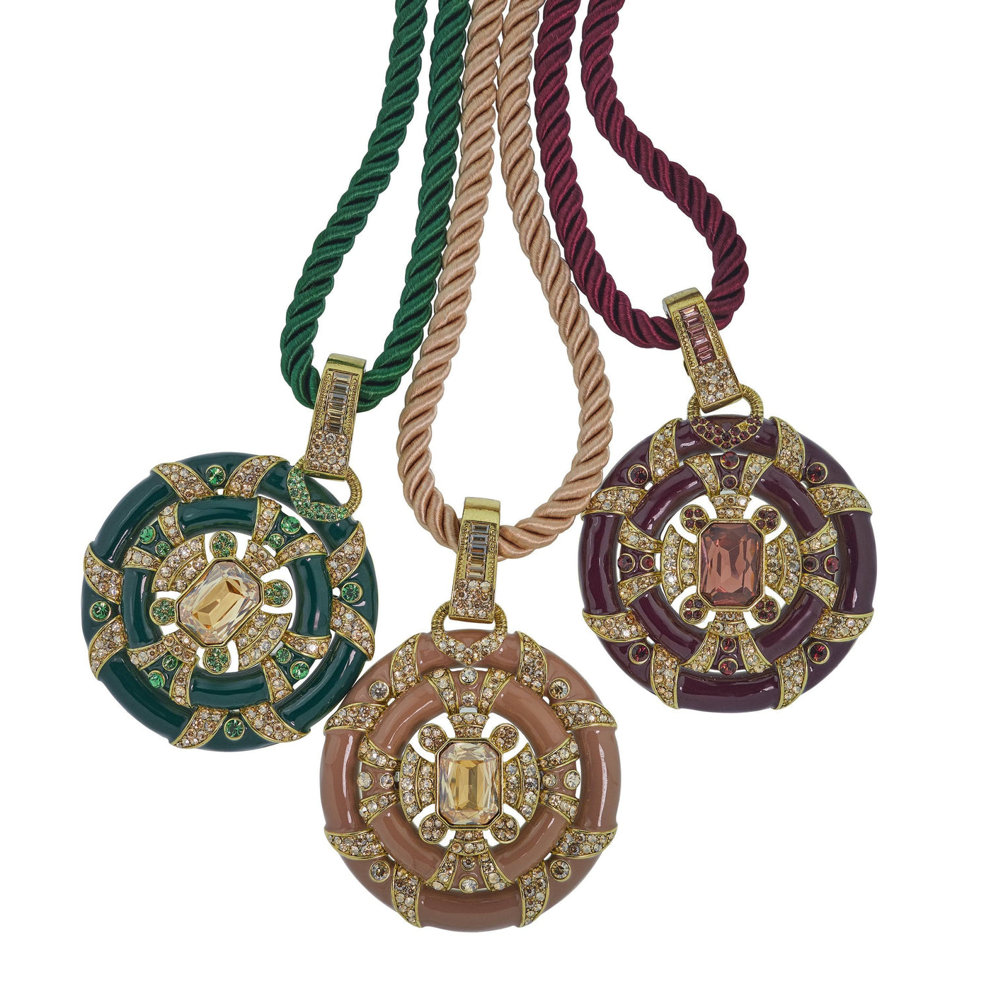 HEIDI DAUS® "Newport Chic Grande" Enamel & Crystal Cord Enhancer Deco Necklace HEIDI DAUS®