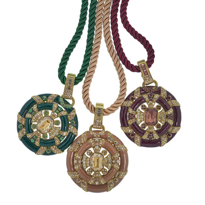 HEIDI DAUS® "Newport Chic Grande" Enamel & Crystal Cord Enhancer Deco Necklace HEIDI DAUS®