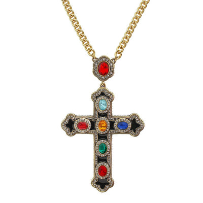 HEIDI DAUS®"Pure Heaven" Enamel Chain Crystal Cross Toggle Necklace - Heidi Daus®