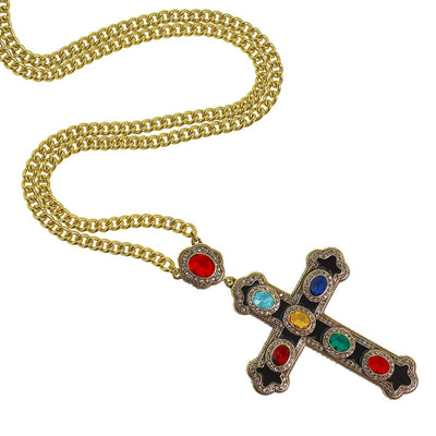 HEIDI DAUS®"Pure Heaven" Enamel Chain Crystal Cross Toggle Necklace - Heidi Daus®