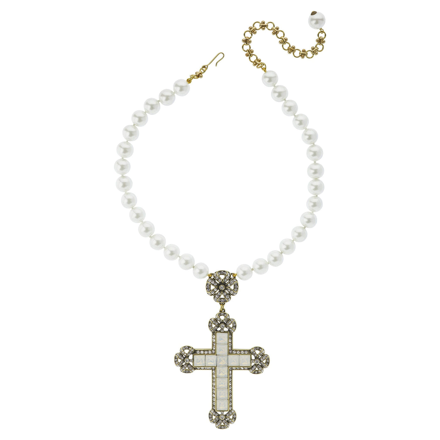 HEIDI DAUS®"Bow Cross" Beaded Crystal Cross Necklace