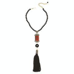 Heidi Daus®"Chinoiserie Carving" Crystal Rising Tassel Necklace - Heidi Daus®