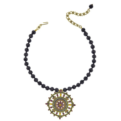 HEIDI DAUS®"Paris Salon Pendant" Beaded Crystal Deco Necklace