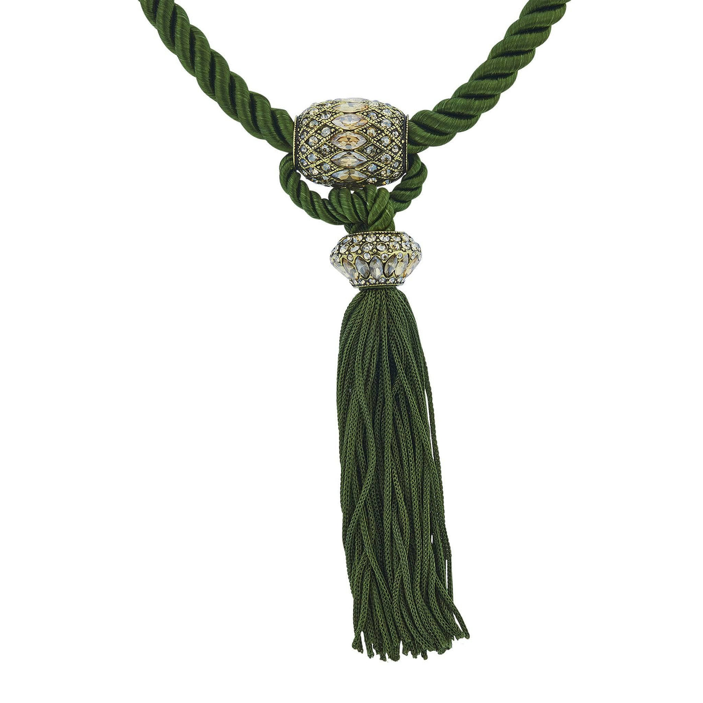 HEIDI DAUS®"Twist & Tassel" Crystal Cord Tassel Necklace