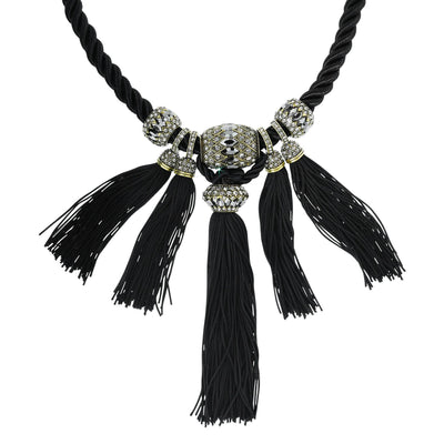 HEIDI DAUS®"Fringe Benefit" Crystal Tassel Cord Necklace