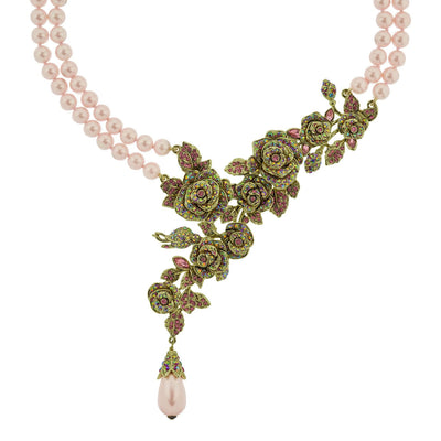 HEIDI DAUS®"Blooming Romance" Beaded Crystal Floral Necklace