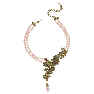 HEIDI DAUS®"Blooming Romance" Beaded Crystal Floral Necklace