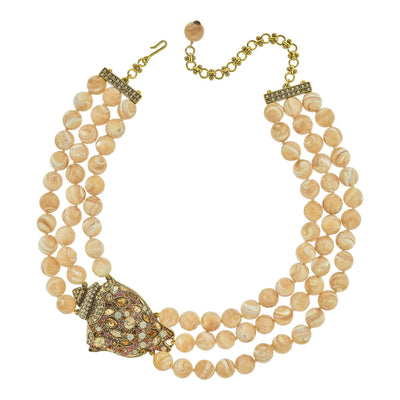 Heidi Daus®"Shell Shocked II" Mother Of Pearl  Crystal Shell Necklace