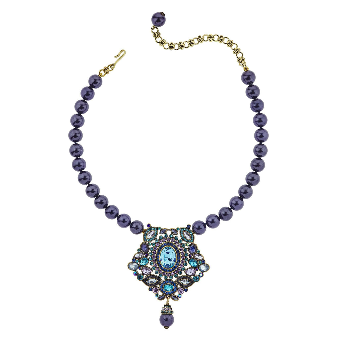 HEIDI DAUS®"Worth Waiting For Pendant" Beaded Crystal Deco Necklace
