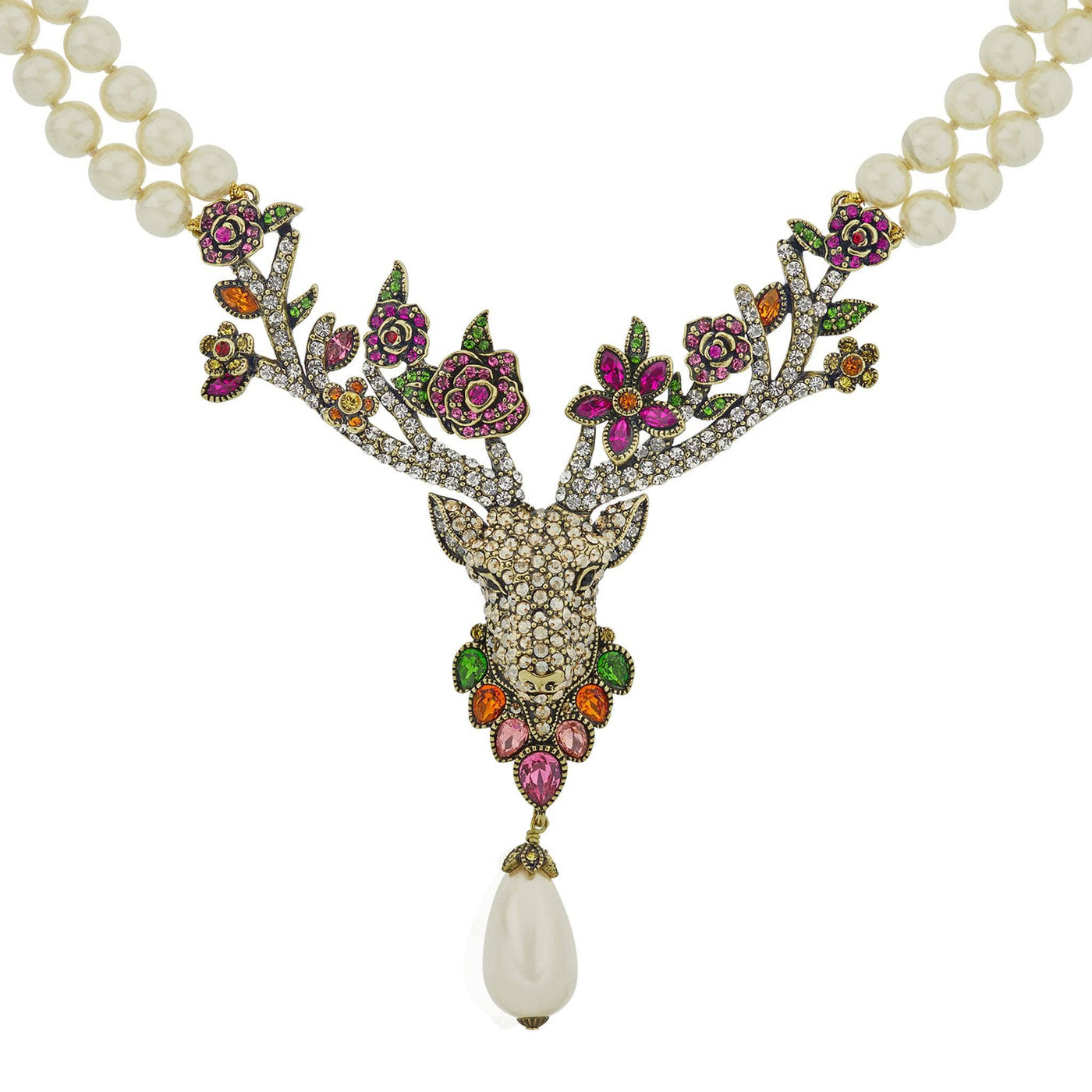 HEIDI DAUS®"Endearing" Beaded Crystal Reindeer Necklace