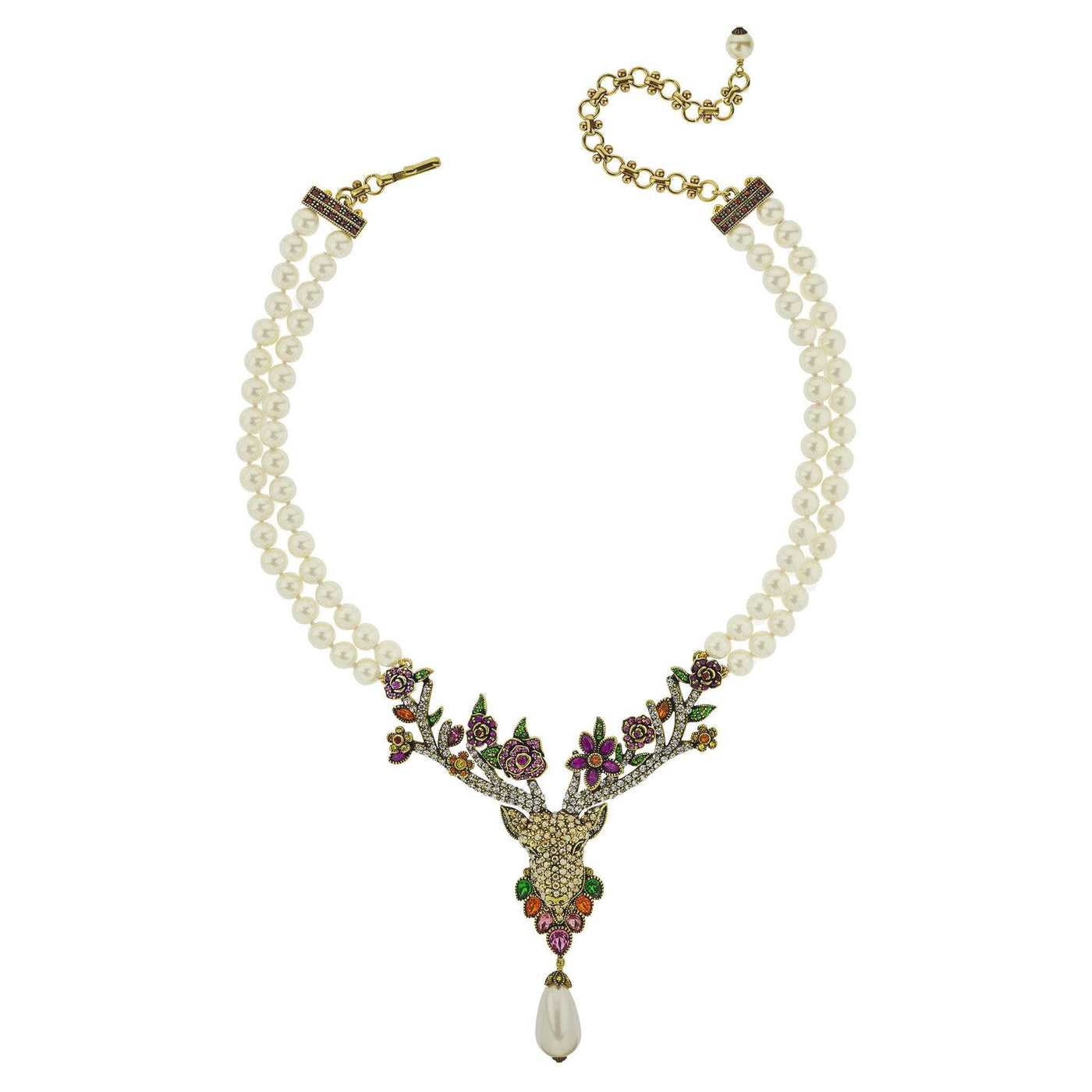 HEIDI DAUS®"Endearing" Beaded Crystal Reindeer Necklace
