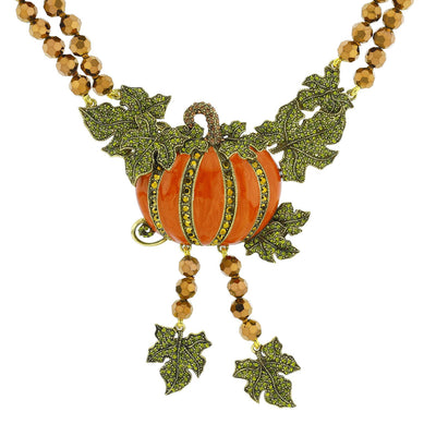 Heidi Daus®"Absolutely Gourd-Geous" Enamel Beaded Crystal Pumpkin Necklace - Heidi Daus®