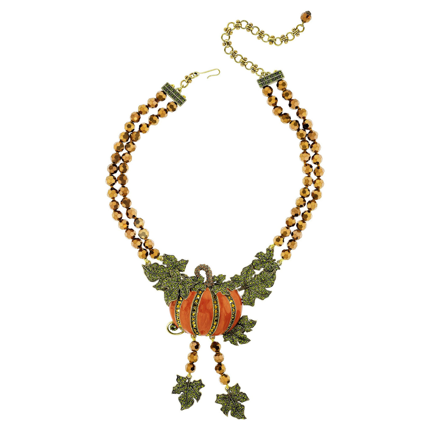 Heidi Daus®"Absolutely Gourd-Geous" Enamel Beaded Crystal Pumpkin Necklace - Heidi Daus®