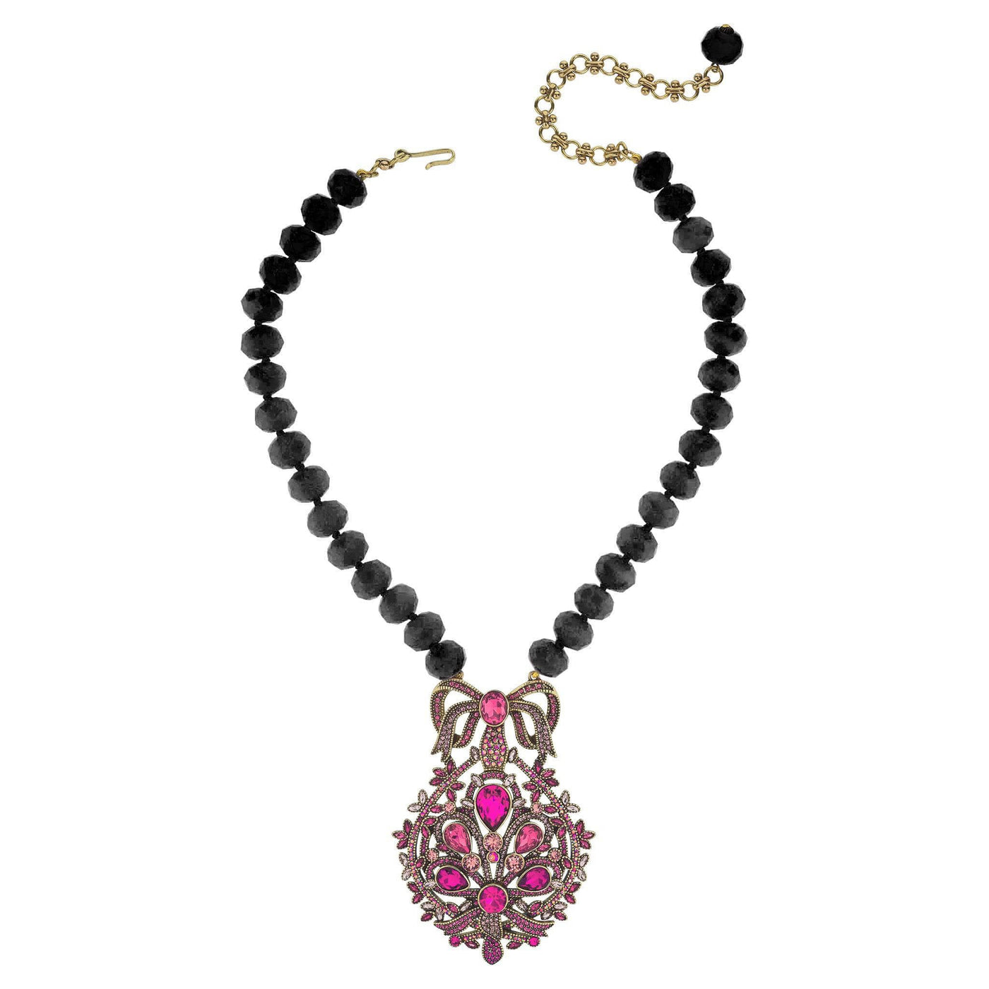 Heidi Daus® "Filigree Fan" Crystal Beaded Magnetic Enhancer Bow Necklace HEIDI DAUS®