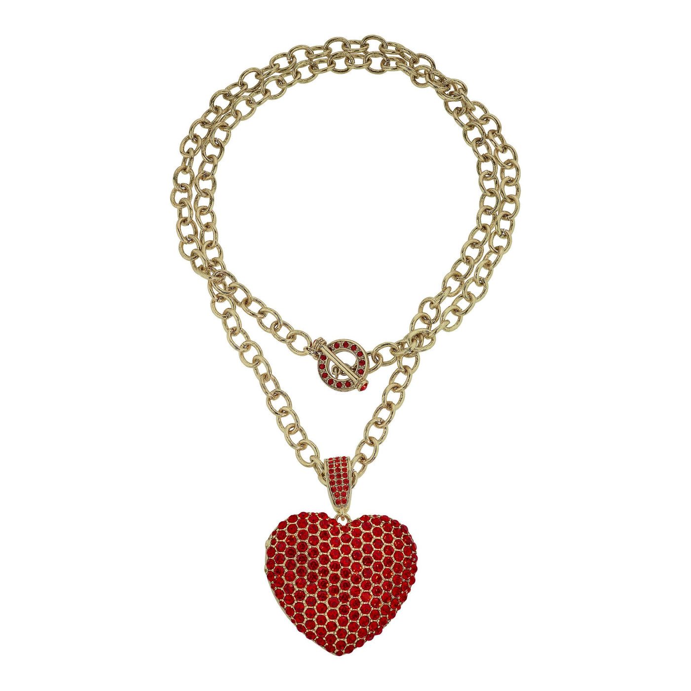 HEIDI DAUS®"Love, Heidi Style" Chain Crystal Heart Enhancer Toggle Necklace HEIDI DAUS®