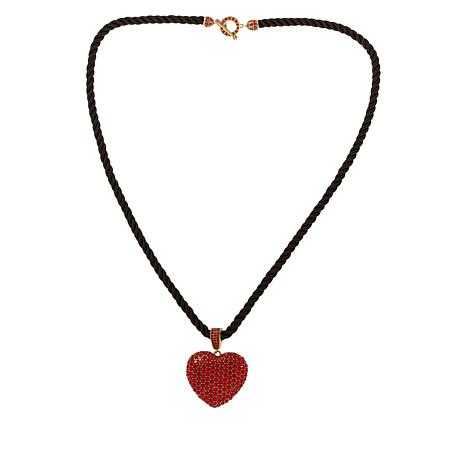 HEIDI DAUS®"Love, Heidi Style" Cord Crystal Heart Enhancer Toggle Necklace