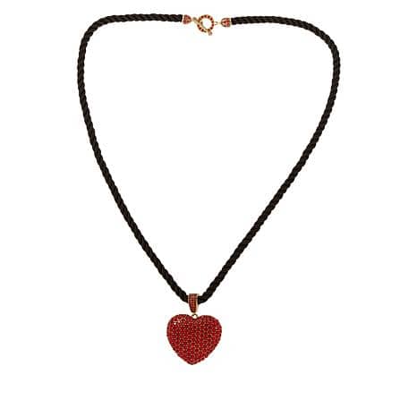 HEIDI DAUS®"Love, Heidi Style" Cord Crystal Heart Enhancer Toggle Necklace HEIDI DAUS®