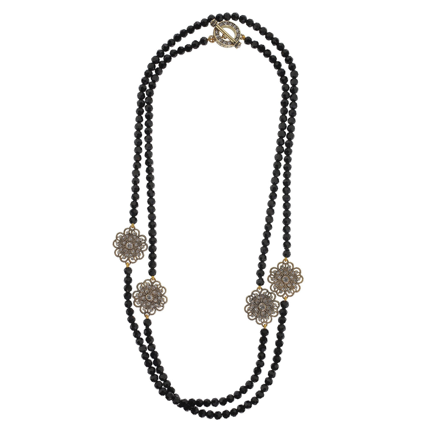 HEIDI DAUS®"How Suite It Is" Beaded Crystal Toggle Necklace - Heidi Daus®
