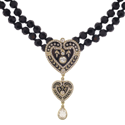 HEIDI DAUS®"Capture My Heart" Enamel Beaded Crystal Heart Necklace