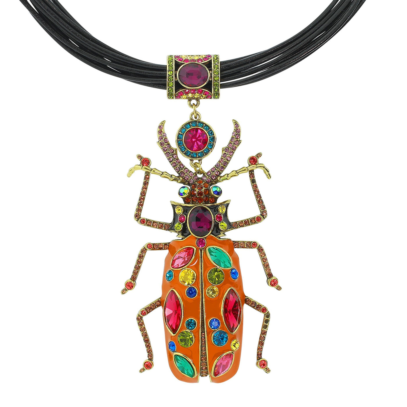 HEIDI DAUS®"Big Critter" Enamel Crystal Leather Critter Necklace - Heidi Daus®