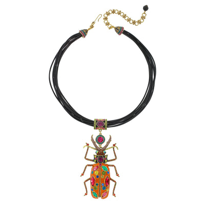 HEIDI DAUS®"Big Critter" Enamel Crystal Leather Critter Necklace - Heidi Daus®