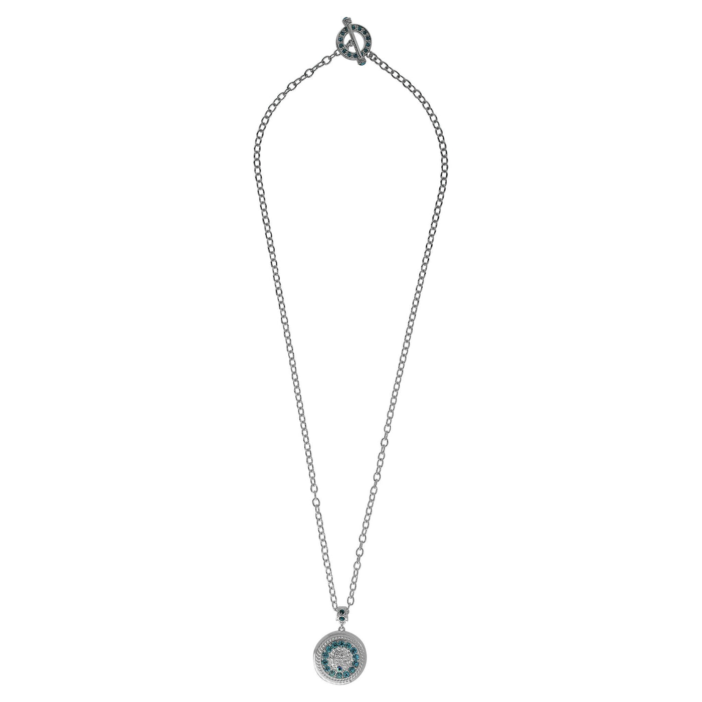 HEIDI DAUS®"Sophisticated Swag" Chain Crystal Pendant Toggle Necklace