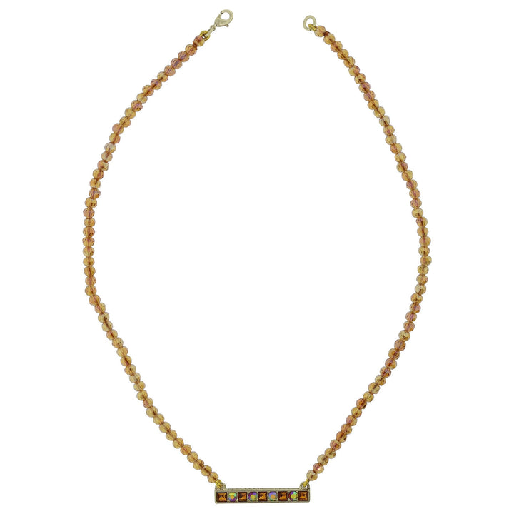 HEIDI DAUS®" Three Times The Charm" Beaded Crystal Bar Necklace HEIDI DAUS®