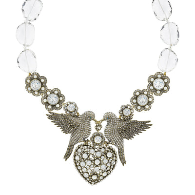 HEIDI DAUS®"Sweet Lovers" Beaded Crystal Bird Necklace