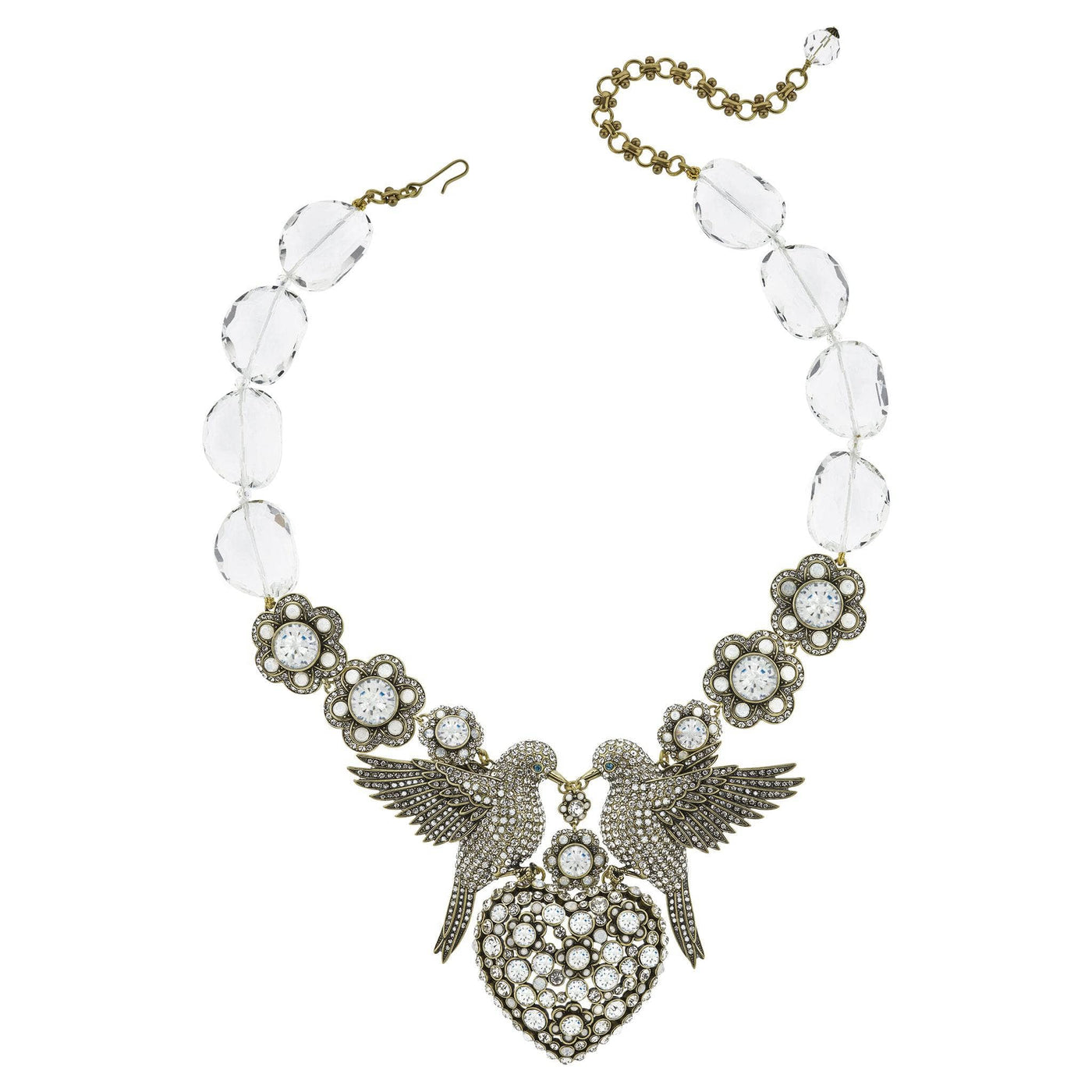 HEIDI DAUS®"Sweet Lovers" Beaded Crystal Bird Necklace