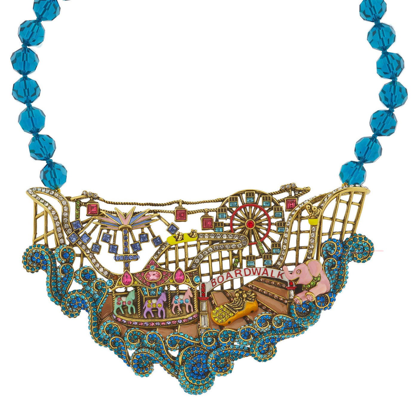 HEIDI DAUS® "Boardwalk Bling" Beaded Crystal & Enamel Boardwalk Sparklescape Necklace