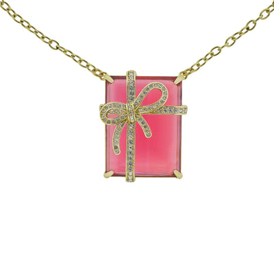 HEIDI DAUS®"Bow Wrapture" Crystal & Chain Gift Necklace