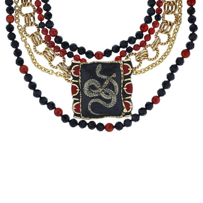 HEIDI DAUS®"Maximal Serpent" Beaded Enamel Chain Crystal Serpent Necklace