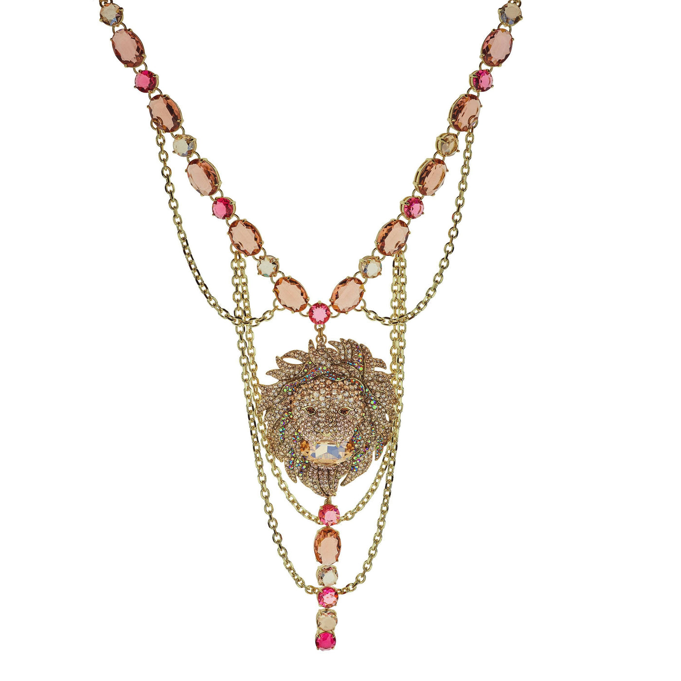 HEIDI DAUS®"Wild Thing" Crystal Chain Lion Necklace