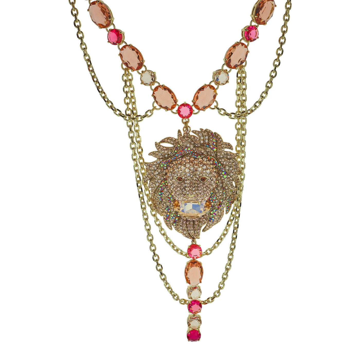 HEIDI DAUS®"Wild Thing" Crystal Chain Lion Necklace