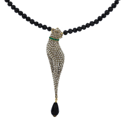 HEIDI DAUS®"Joanie's Divine Feline" Beaded Crystal Cat Necklace