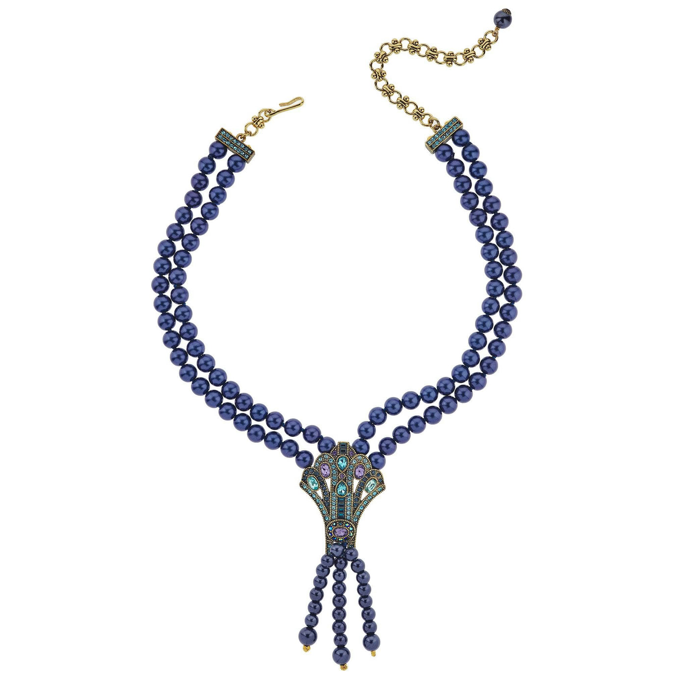 HEIDI DAUS®"Elegant Fan" Beaded Crystal Deco Necklace