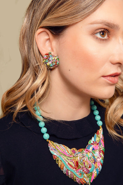 HEIDI DAUS® "Creative Camouflage" Beaded Enamel Crystal Tiger Necklace - Heidi Daus®