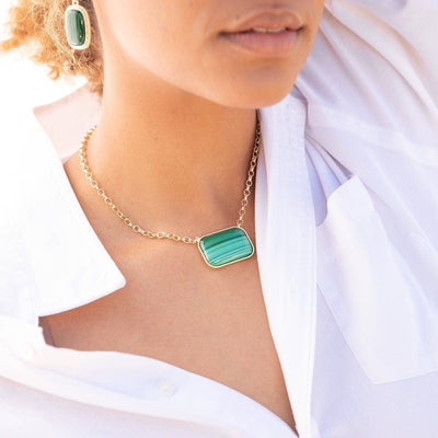 Harlow & Dylan by HEIDI DAUS®"Emerald Road" Malachite Necklace