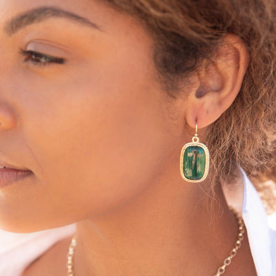 Harlow & Dylan by HEIDI DAUS®"Emerald Road" Malachite Earrings