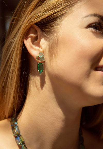 HEIDI DAUS®"Gem-etric" Crystal Deco Drop Earrings - Heidi Daus®