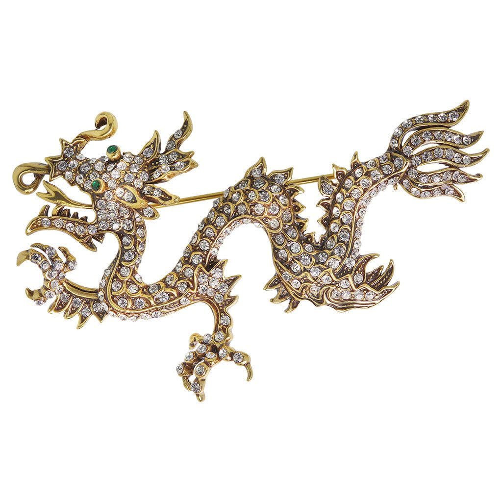 HEIDI DAUS®"Shimmering Dragon" Crystal Dragon Pin