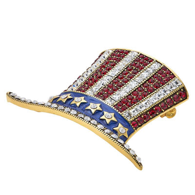 Heidi Daus®"Hats Off To You" Crystal & Enamel Patriotic Pin