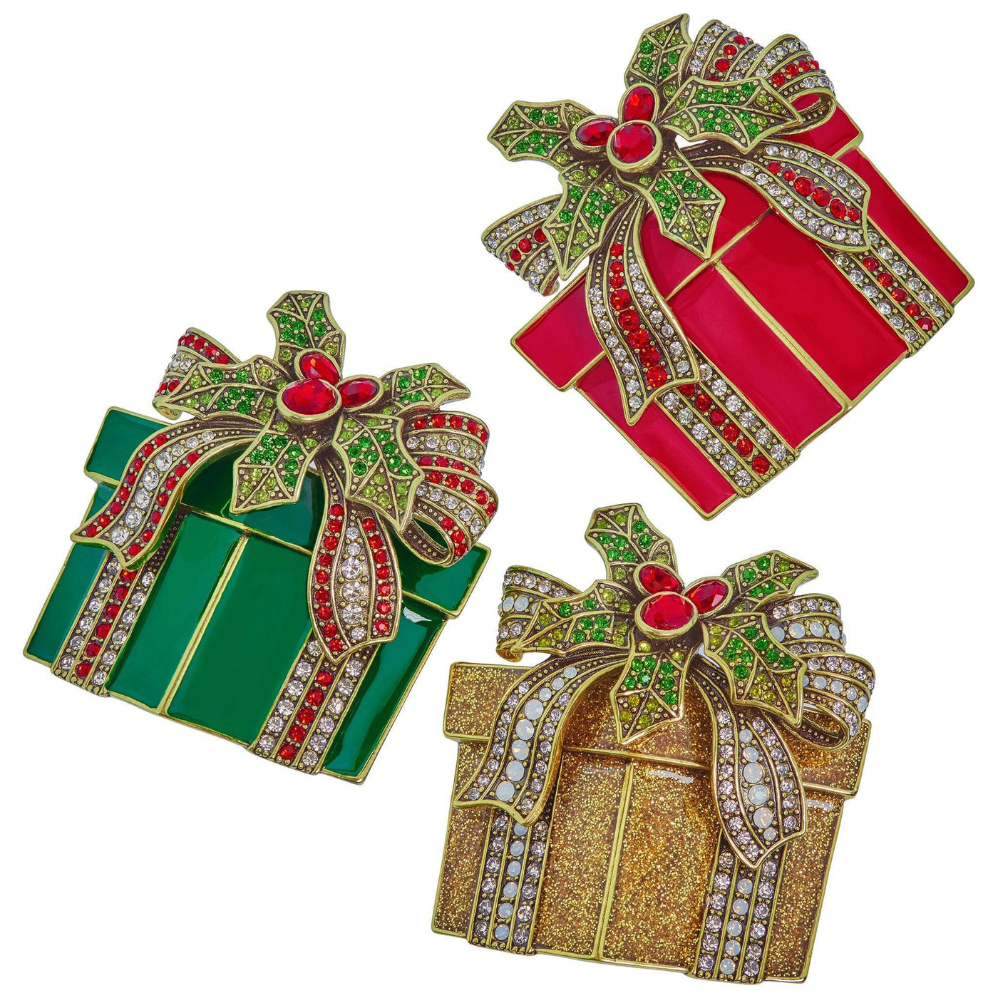 HEIDI DAUS® "Pretty Package" Enamel & Crystal Holiday Pins