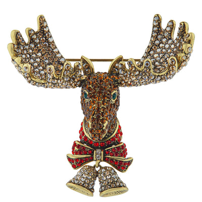 HEIDI DAUS®"Big Moose" Crystal Moose Pin HEIDI DAUS®