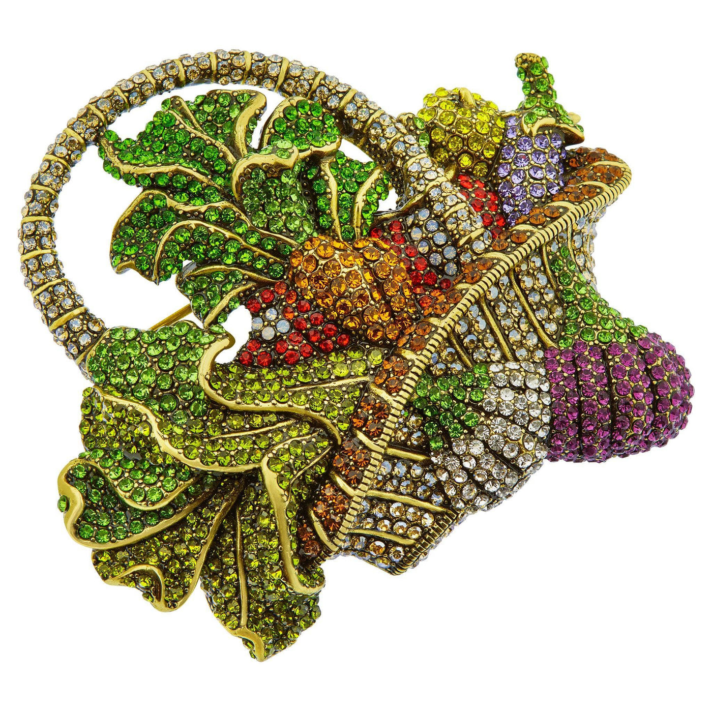 HEIDI DAUS®"Farm to Table" Crystal Basket Veggie Pin