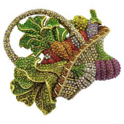 HEIDI DAUS®"Farm to Table" Crystal Basket Veggie Pin